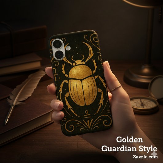 Ancient Scarab Mystique Gold auf schwarz Case-Mate iPhone Hülle