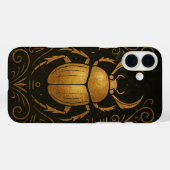 Ancient Scarab Mystique Gold auf schwarz Case-Mate iPhone Hülle (Rückseite (Horizontal))