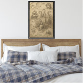 Ancient Sea Map Grading Leinwanddruck (Insitu (Schlafzimmer))