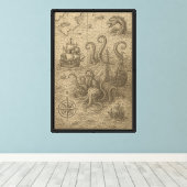 Ancient Sea Map Grading Leinwanddruck (Insitu (Holzboden))