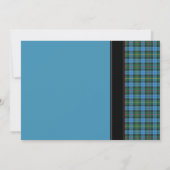 Ancient Smith Blue Tartan Wedding Einladung (Rückseite)