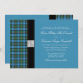 Ancient Smith Blue Tartan Wedding Einladung (Vorne/Hinten)