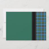Ancient Smith Green Tartan Hochzeitseinladung Einladung (Rückseite)