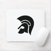 Ancient Spartan Soldier Helmet Black Mousepad (Mit Mouse)