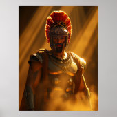 Ancient Spartan Warrior in Golden Sunlight Poster (Vorne)