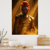 Ancient Spartan Warrior in Golden Sunlight Poster (Küche)