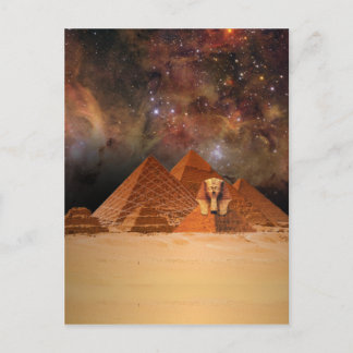 Ancient Sphynx im Weltraum Postkarte