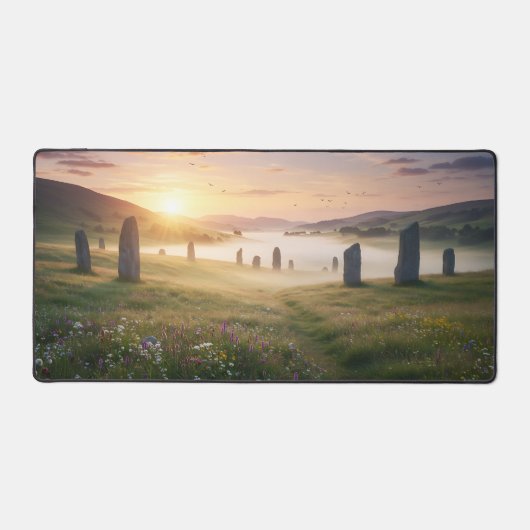 Ancient Stone Circle at Sunrise Schreibtischunterlage (Vorderseite)