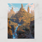 Ancient Stone City Fantasy Art Postkarte (Vorderseite)