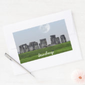 Ancient Stonehenge and Moon Salisbury, England Rechteckiger Aufkleber (Umschlag)