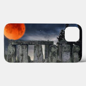 Ancient Stonehenge & Mystical Red Full Moon Case-Mate iPhone Hülle (Rückseite (Horizontal))