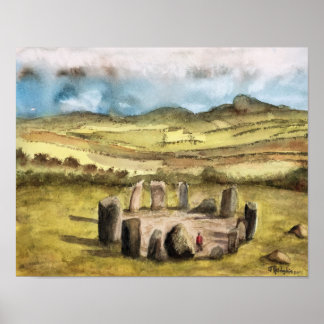 Ancient Stones, Irland, Aquarell, Poster
