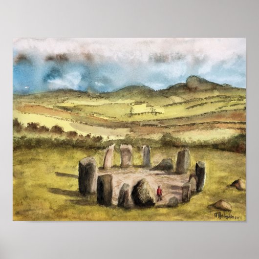 Ancient Stones, Irland, Aquarell, Poster (Vorne)
