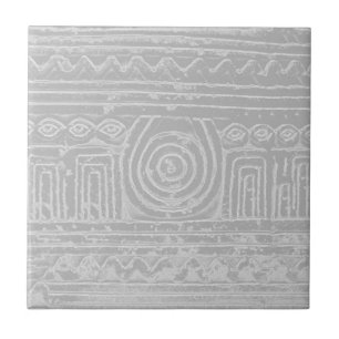 Ancient Sumerian Mesopotamian Muster Grau Filter Fliese