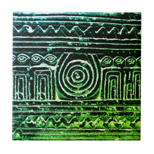 Ancient Sumerian Mesopotamian Muster Green Filter Fliese