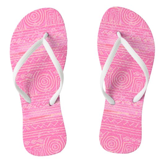 Ancient Sumerian Mesopotamian Muster Pink Badesandalen (Fußbett)