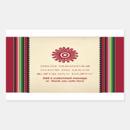 Ancient Sun Mexican Serape Rechteckiger Aufkleber