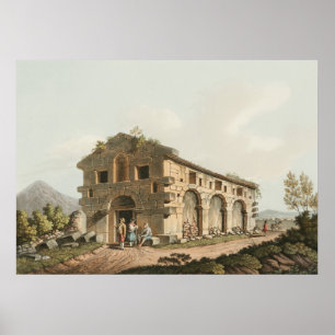 Ancient Temple auf der Insel Salina aus Sicht Poster
