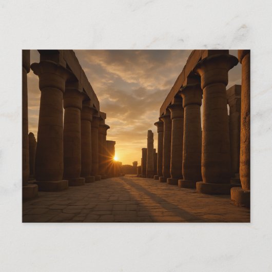 Ancient Temple Majestät Postcard Golden Hour Postkarte (Vorderseite)