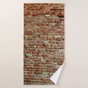 Ancient Textured Brick Wall Lal Killa indiziert Badehandtuch