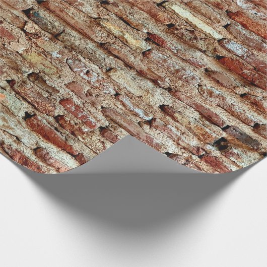 Ancient Textured Brick Wall Lal Killa indiziert Geschenkpapier (Ecke)