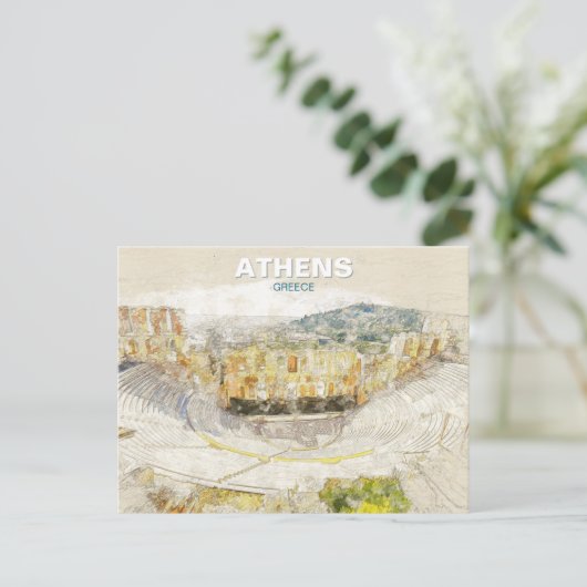 Ancient Theater of Athens Greece  Postkarte (Stehend Vorderseite)