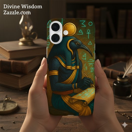 Ancient Thoth Sacred Script Aquamarin Gold Case-Mate iPhone Hülle