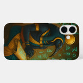 Ancient Thoth Sacred Script Aquamarin Gold Case-Mate iPhone Hülle (Rückseite (Horizontal))