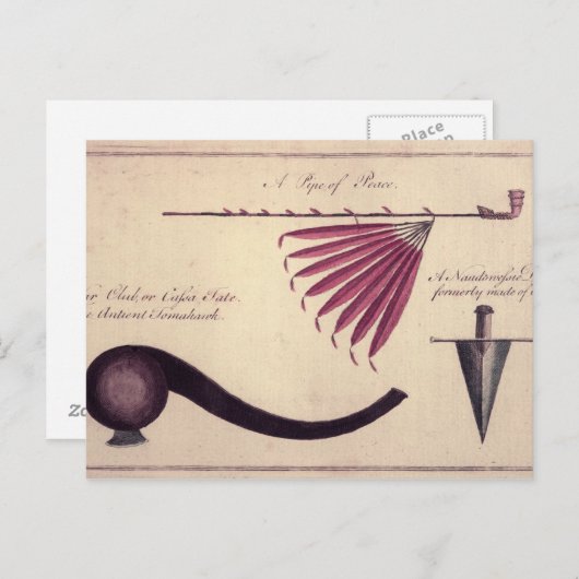 Ancient Tomahawk, Peace Pipe and Dagger, c.1590 Postkarte (Vorne/Hinten)