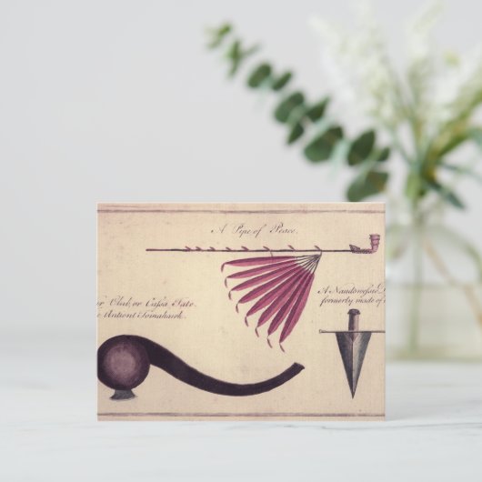 Ancient Tomahawk, Peace Pipe and Dagger, c.1590 Postkarte (Stehend Vorderseite)