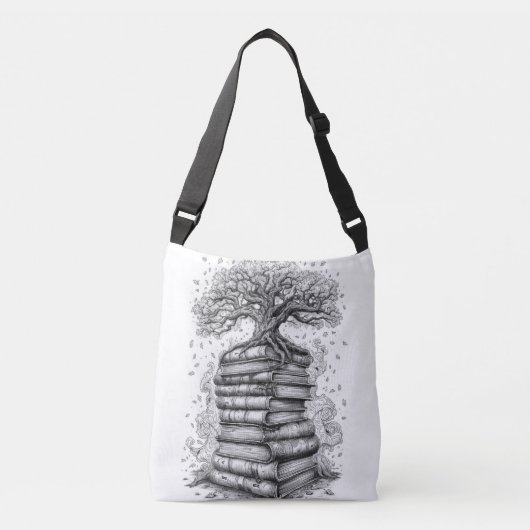Ancient Tree of Knowledge Ink Graphic Tote Bag Tragetaschen Mit Langen Trägern (Vorderseite)