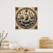 Ancient Viking Sailing Ships 4 Poster (Küche)
