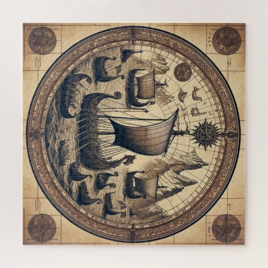 Ancient Viking Sailing Ships 4 Puzzle (Horizontal)