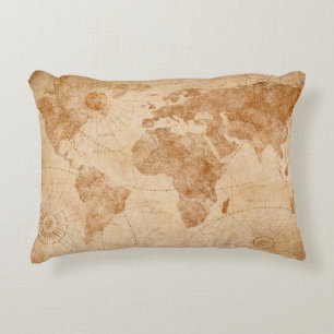 Ancient vintage world map illustrationmap, world, dekokissen