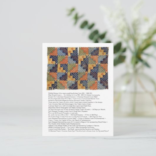 Ancient Wari Stepped Diamond Motif Postcard Postkarte (Stehend Vorderseite)