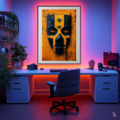 Ancient Warrior Mask - mesoamerikanischer Stammess Poster