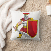 Ancient warrior with sword and shield in helmet an kissen (Decke)