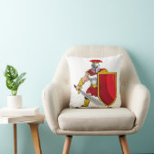 Ancient warrior with sword and shield in helmet an kissen (Stuhl )