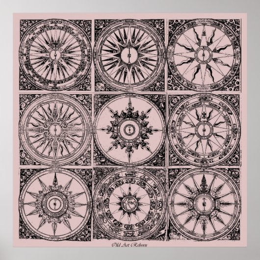 Ancient Wind Rose Poster (Vorne)