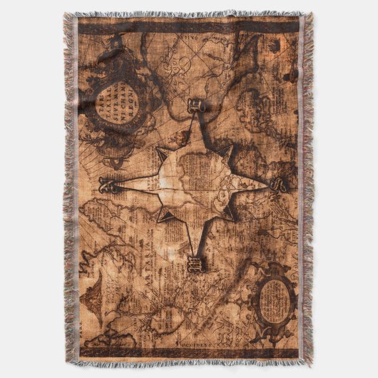 Ancient World Traveller - Map & Compass Rose Decke (Vorderseite Vertikal)