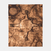 Ancient World Traveller - Map & Compass Rose Fleecedecke (Vorderseite)