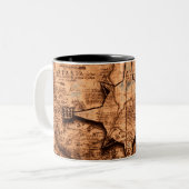 Ancient World Traveller - Map & Compass Rose Zweifarbige Tasse (Vorderseite Links)