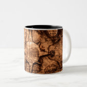 Ancient World Traveller - Map & Compass Rose Zweifarbige Tasse (VorderseiteRechts)