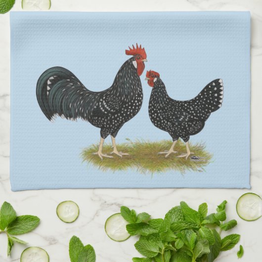 Ancona Chickens Geschirrtuch (Gefaltet)