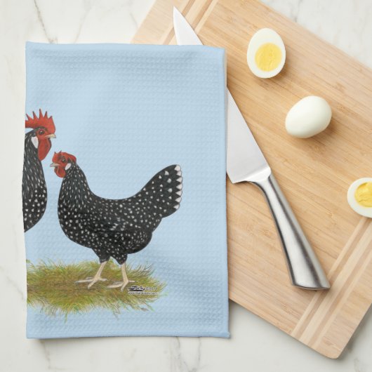 Ancona Chickens Geschirrtuch (Viertel Falte)