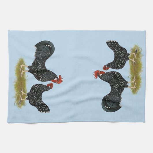 Ancona Chickens Geschirrtuch (Horizontal)