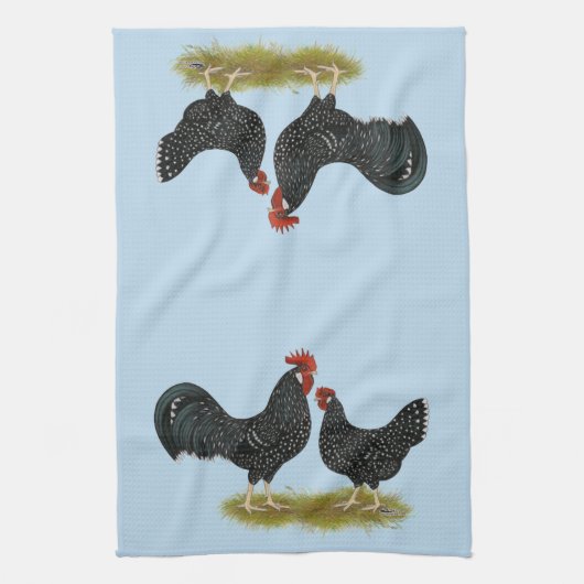 Ancona Chickens Geschirrtuch (Vertikal)