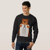 and Cute Teddy Bear with Glasses holding an Eye Ch Sweatshirt (Vorne ganz)