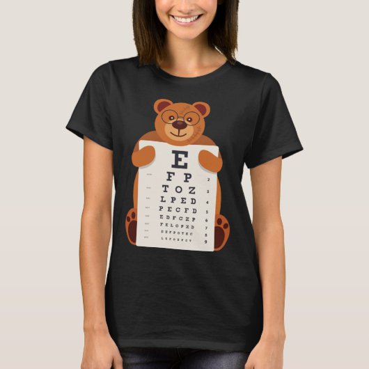 and Cute Teddy Bear with Glasses holding an Eye Ch T-Shirt (Vorderseite)