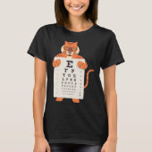 and Cute Tiger with Glasses holding an Eye Chart   T-Shirt (Vorderseite)
